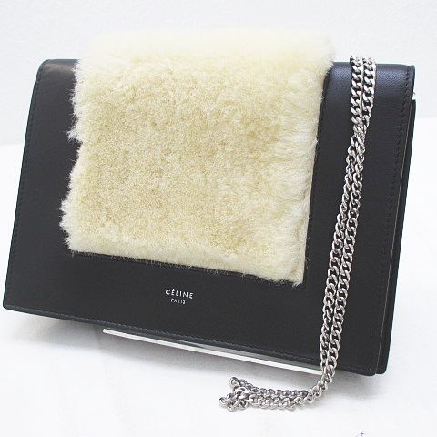 セリーヌ CELINE フレーム ボア イブニング チェーンクラッチバッグ 