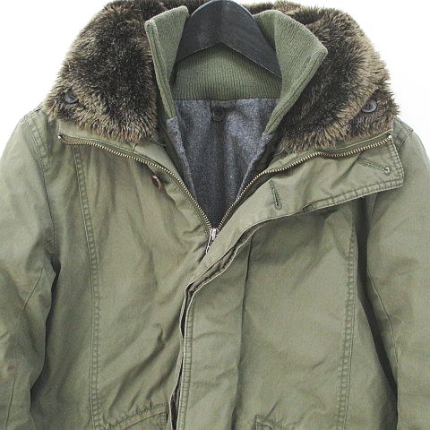 チャオパニック Ciaopanic モッズコート ライナー付き 中綿 M カーキ系 ジップアップ フード 裏地 メンズ 077 ベクトルパーク