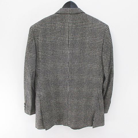 JAYMAR チェック柄 テーラードジャケット 絹 シルク 背抜き 92A4 黒系 