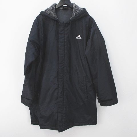 アディダス adidas スポーツ ベンチコート ロング M ネイビー 紺系