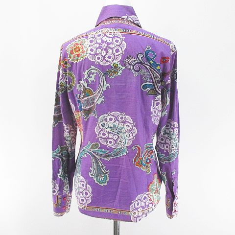 エトロ ETRO 長袖 シャツ ブラウス 42 ペイズリー 紫 パープル系 