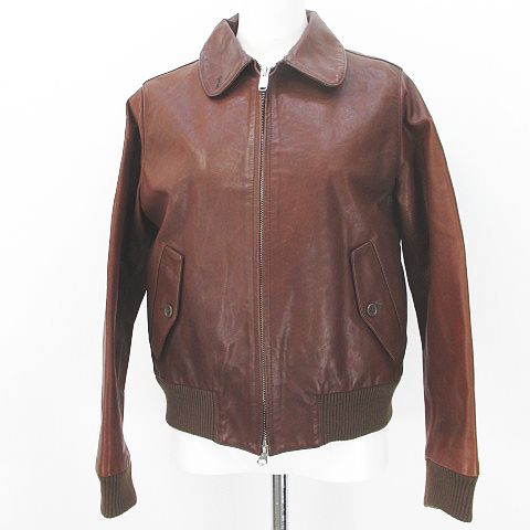 マーガレットハウエル MHL. レザー ジャケット Ⅱ 茶系 ブラウン 