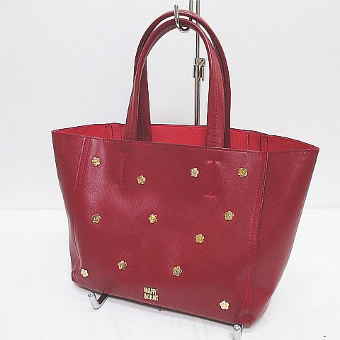 マリークワント MARY QUANT トートバッグ フラワースタッズ ロゴ 