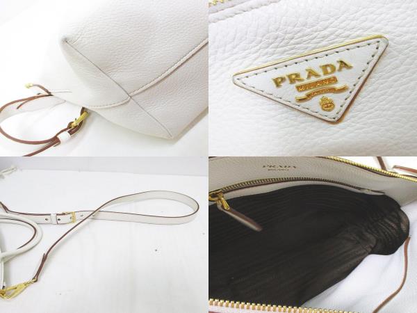 M*n様 最終値下げ★Prada ハンドバッグ 白 プラダ PRADA ハンドバッグ ショルダーバッグ 白 1BA111 レザー