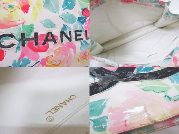 CHANEL シャネル　花柄　ビニールトート　ショルダー　バッグ CHANEL シャネル花柄ビニールトートショルダーバッグ