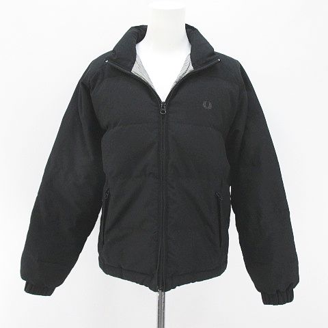 フレッドペリー FRED PERRY ダウンジャケット 中綿 フェザー S 黒系  
