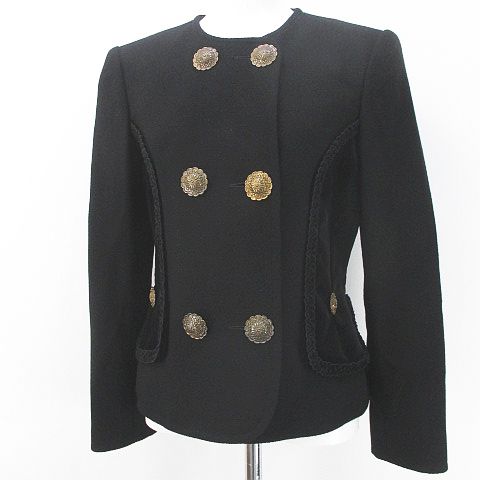 クリスチャンラクロワ CHRISTIAN LACROIX ノーカラージャケット 38 黒 