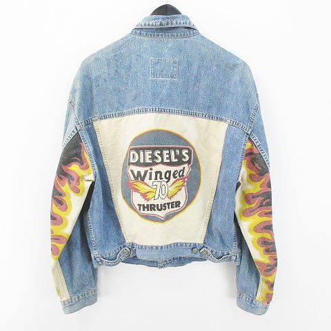 ディーゼル DIESEL ジージャン デニムジャケット M ファイヤー 