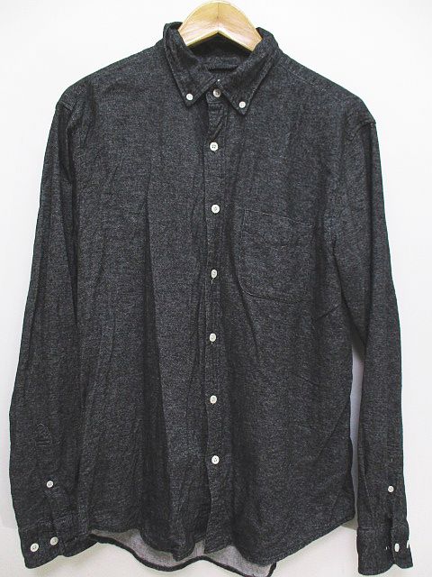 バックナンバー Back Number 長袖 デニム シャツ ボタンダウン Xl 黒 ブラック 無地 綿 コットン メンズ 077 ベクトルパーク