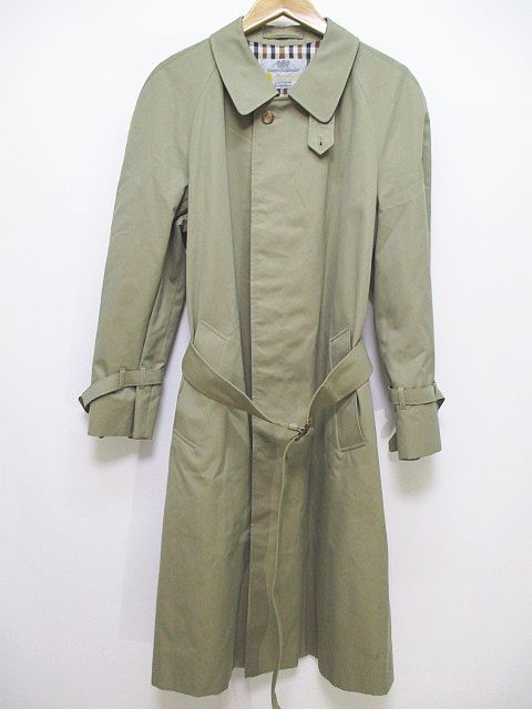 アクアスキュータム Aquascutum 長袖 トレンチ コート ボタン 緑