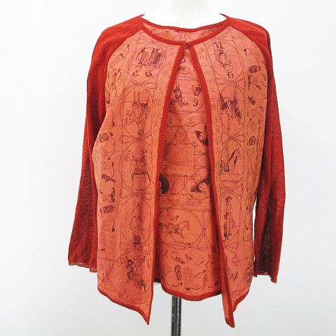 HERMES エルメス　カーディガン & ノースリーブ　ニットアンサンブル エルメス HERMES アンサンブル ツインニット 長袖 カーディガン