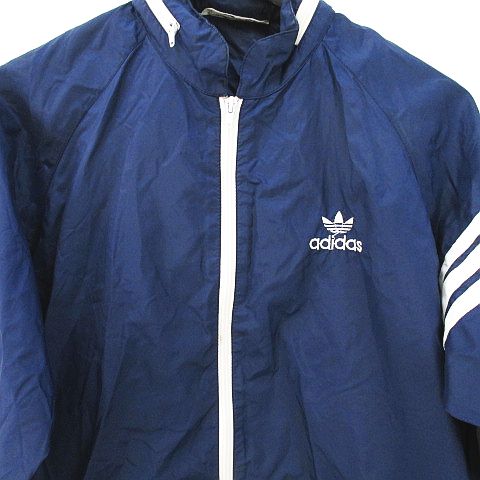 adidas ナイロンジャケット L ネイビー 中古・古着通販】adidas (アディダス) ナイロンジャケット