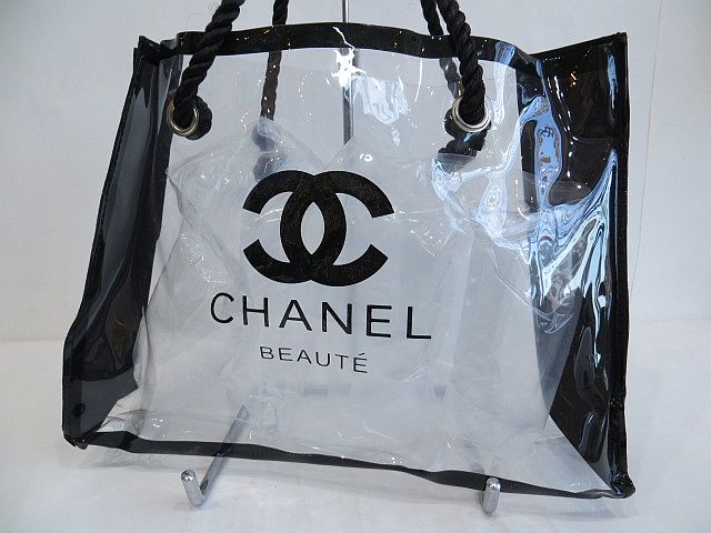 CHANEL BEAUTE シャネル ボーテ ビニール クリアバッグ トートバッグ 