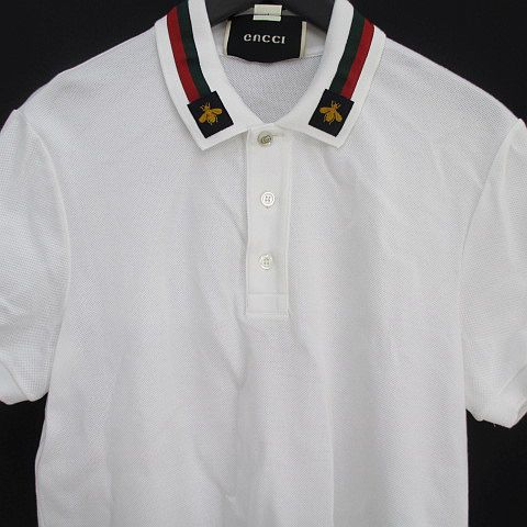 グッチ GUCCI 半袖 ポロシャツ 453865 X5H77 シェリー ビー S ホワイト 