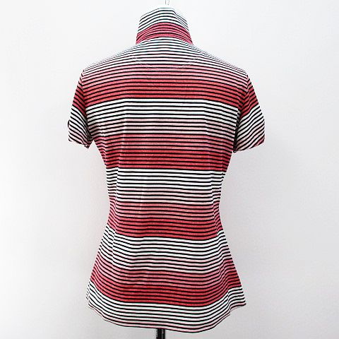 キャロウェイ Callaway スポーツ ゴルフウェア 半袖 シャツ カットソー L ピンク系 ボーダー ハーフジップ 綿 コットン レディース 077 ベクトルパーク