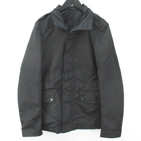 グッチ Gucci シェリーボタン ナイロンジャケット 48 ブラック 黒系 収納フード ジップアップ 比翼 ボタン ストレッチ メンズ 077 ベクトルパーク