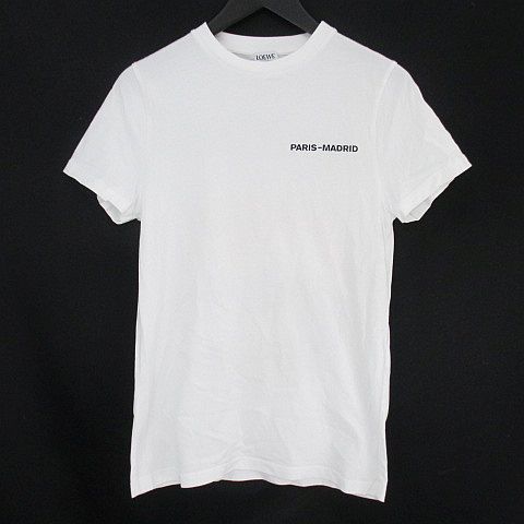 ロエベ LOEWE 半袖 カットソー プリントTシャツ XS ホワイト 白系 透け 