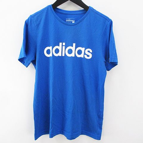 アディダス adidas 半袖 カットソー Tシャツ 160 青系 水色 ライト  