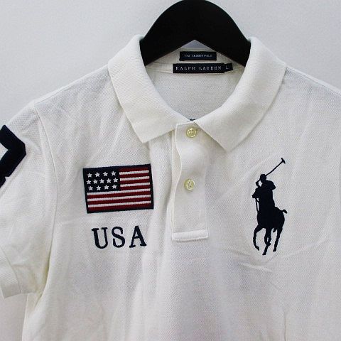 ラルフローレン RALPH LAUREN 半袖 ポロシャツ L USA ナンバー ビッグ 