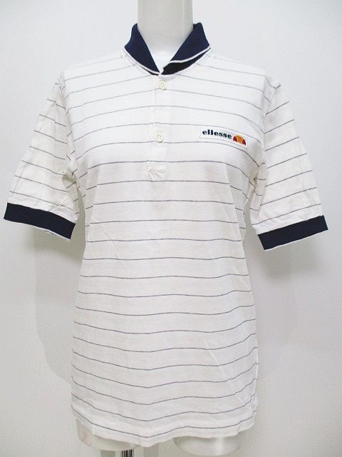 エレッセ Ellesse 半袖 ポロシャツ ブランド ロゴ ボーダー 40 ホワイト ボタン 綿 コットン 無地 メンズ 077 ベクトルパーク エレッセ Ellesse 半袖 ポロシャツ ブランド ロゴ ボーダー 40 ホワイト ボタン 綿 コットン 無地 メンズ 077 ベクトルパーク