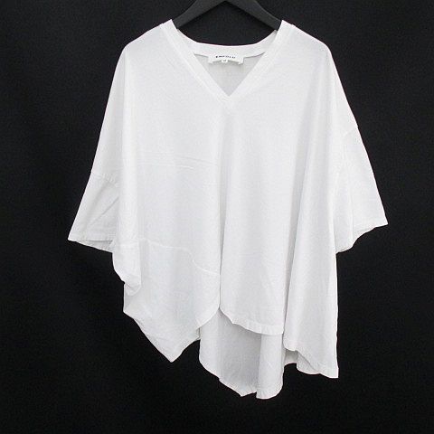 エンフォルド ENFOLD 七分袖 Tシャツ カットソー Vネック 38 白系  