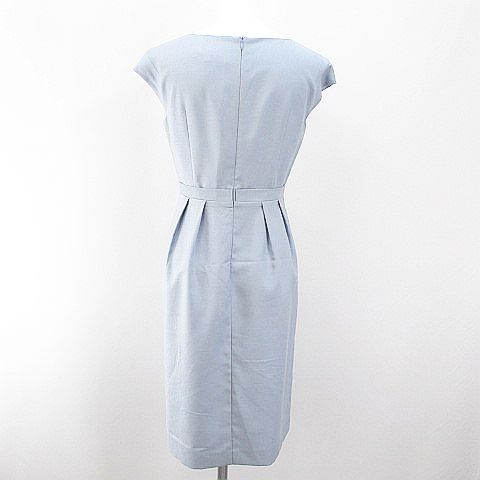 ストロベリーフィールズ Strawberry Fields フレンチスリーブ 膝丈 ワンピース 1 青系 ライトブルー 水色 裏地 リボン 日本製 レディース 077 ベクトルパーク