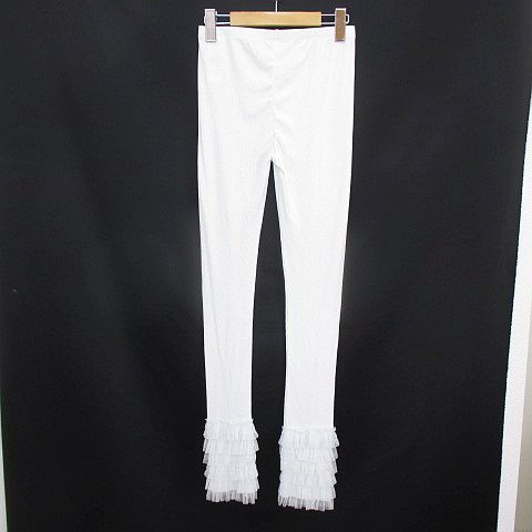 ジェラートピケ Gelato Pique ルームウェア 部屋着 ロング丈 レギンス パンツ F 白系 ホワイト ストレッチ フリル チュール リブ レディース 077 ベクトルパーク