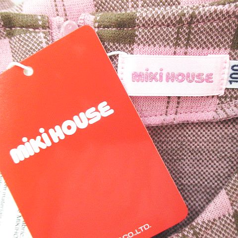 未使用品 ミキハウス mikihouse チェック柄 半袖 膝丈 フレア 