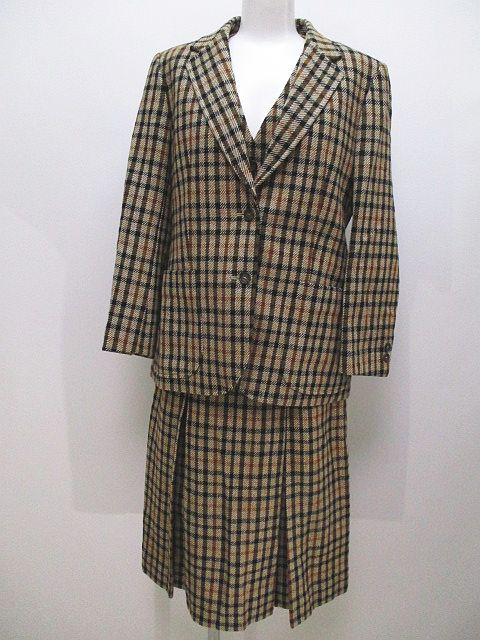 ダックス DAKS セットアップ スーツ 3ピース ジャケット 膝丈 スカート  