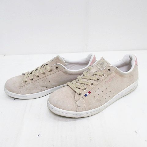 ルコックスポルティフ Le Coq Sportif ローカット スニーカー 24 5 ベージュ ピンク レザー スエード レディース 077 ベクトルパーク