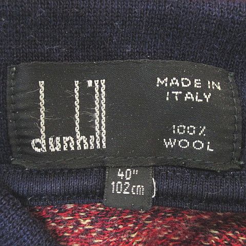 ダンヒル dunhill 長袖 ニット セーター ポロシャツ 40 ボルドー系