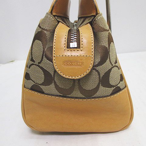 コーチ COACH シグネチャー ハンドバッグ キャンバス レザー コーチ COACH シグネチャー ハンドバッグ キャンバス レザー