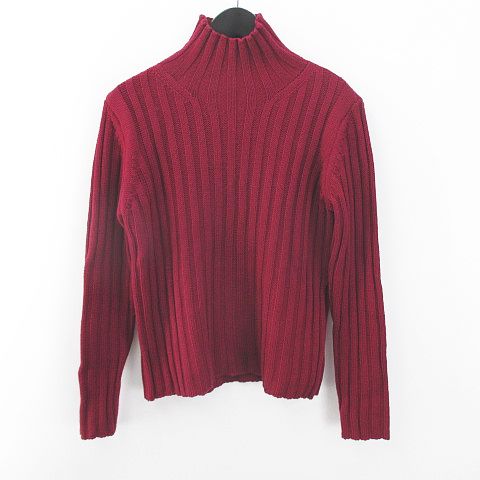 ストラネスブルー Strenesse Blue 長袖 ニット セーター ハイネック S ボルドー系 ワインレッド イタリア製 リブ 毛 ウール メンズ 077 ベクトルパーク