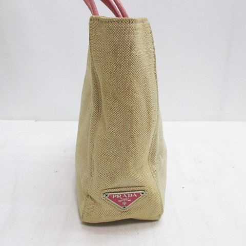 プラダ PRADA トートバッグ ハンド バイカラー ベージュ ピンク 