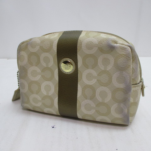コーチ Coach 化粧ポーチ 小物入れ 総柄プリント ベージュ レディース 077 ベクトルパーク