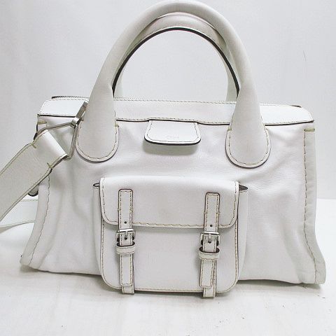クロエ CHLOE 2WAY トートバッグ ハンド ショルダー ホワイト 白