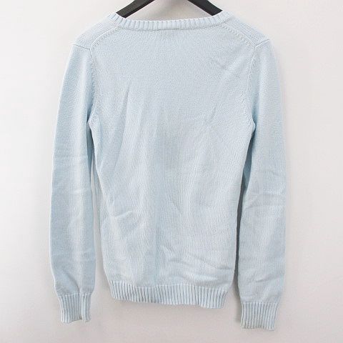 ラコステ Lacoste 長袖 ニット セーター Vネック 38 水色 ライトブルー ロゴ 刺繍 綿 コットン メンズ 077 ベクトルパーク