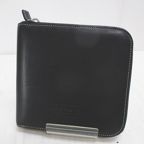 コーチ COACH DVD CD ケース ブラック 黒 レザー メンズ レディース 