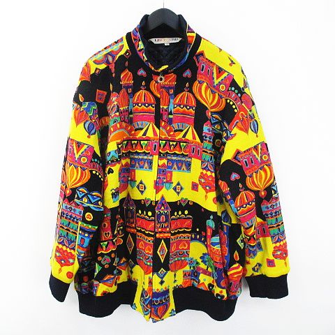 レオナールスポーツ Leonard Sport レトロ スタンドカラージャケット F マルチカラー系 総柄 リブ 裏地 ウール 毛 メンズ 077 ベクトルパーク