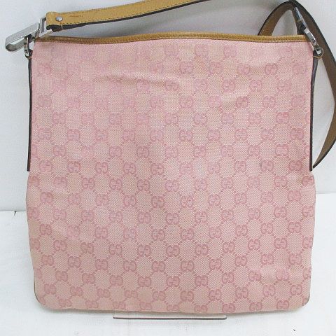 グッチ GUCCI 113013 ショルダーバッグ 斜め掛け GGキャンバス レザー 