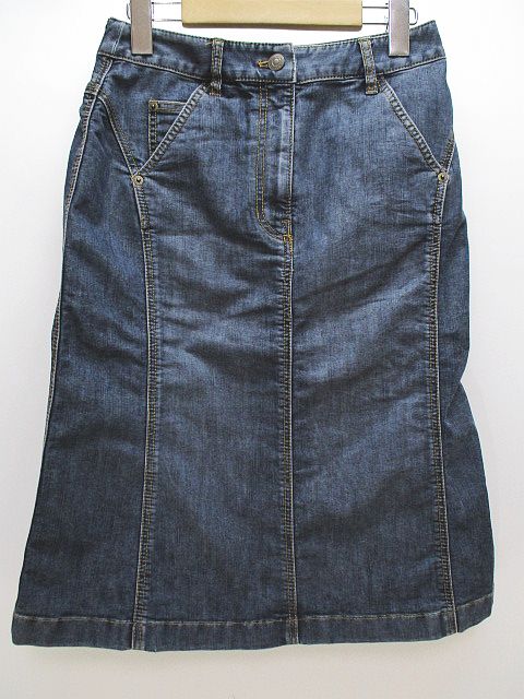 マックレガー マクレガー Mcgregor 膝丈 デニム スカート ヴィンテージ加工 64 青 ブルー 無地 綿 コットン レディース 077 ベクトルパーク