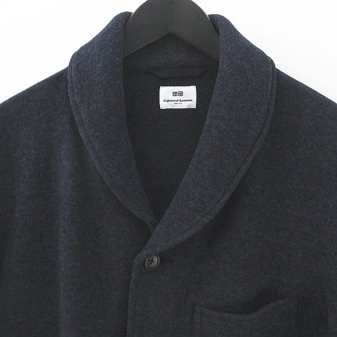 ユニクロ Uniqlo エンジニアドガーメンツ Engineered Garments コラボ フリースショールカラージャケット L 紺系 ネイビー 裏起毛 メンズ 077 ベクトルパーク
