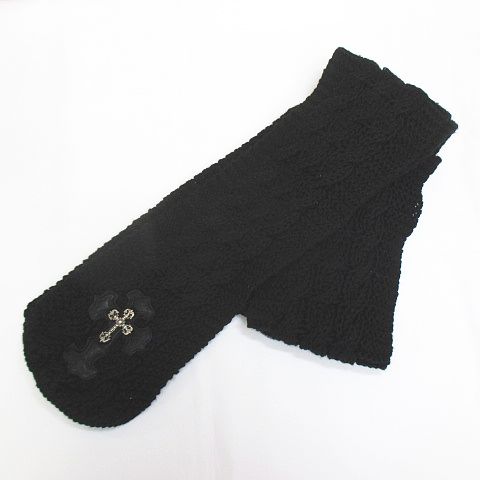 クロムハーツ CHROME HEARTS マフラー ストール ニット カシミヤ 黒系 