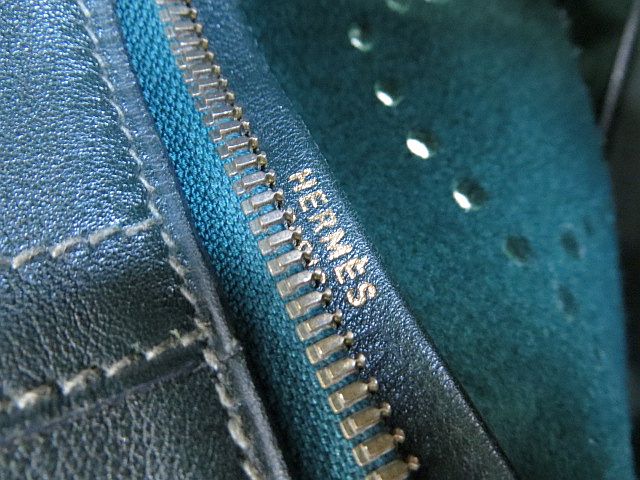 HERMES エルメス フェルト パンチングH トレイ グリーン系 エルメス HERMES フードゥ ボストンバッグ フェルト グリーン H