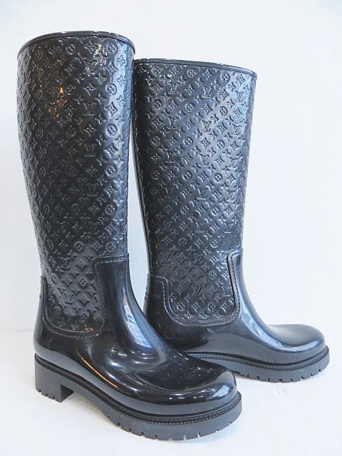 【美品】ルイヴィトン モノグラム 型押し レインブーツ レディース 35サイズ 美品】ルイヴィトン モノグラム 型押し レインブーツ レディース 35