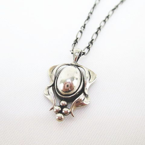 ジョージジェンセン Georg Jensen 925 シルバー ネックレス 15 イヤーペンダント トップ シルバーボール 総重量 8 6ｇシルバー系 アクセサリー メンズ レディース 077 ベクトルパーク