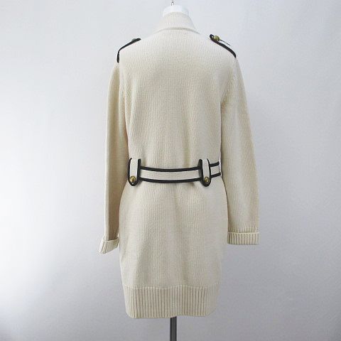 トリーバーチ TORY BURCH スタンドカラー ニットコート M 白会 