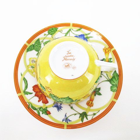 エルメス　シエスタ　ティーカップ×２、プレート×２ HERMES - エルメス 食器 シエスタ カップ＆ソーサー 