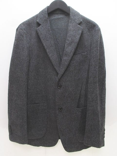 ユニクロ Uniqlo ジャケット M 灰系 チャコールグレー ミックス テーラード ボタン メンズ 077 ベクトルパーク
