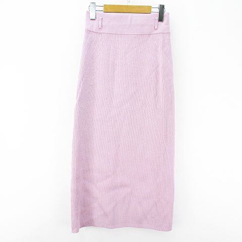 スナイデル Snidel ロング ニット タイトスカート F ピンク系 リブ ワールド 日本製 綿 コットン レディース 077 ベクトルパーク